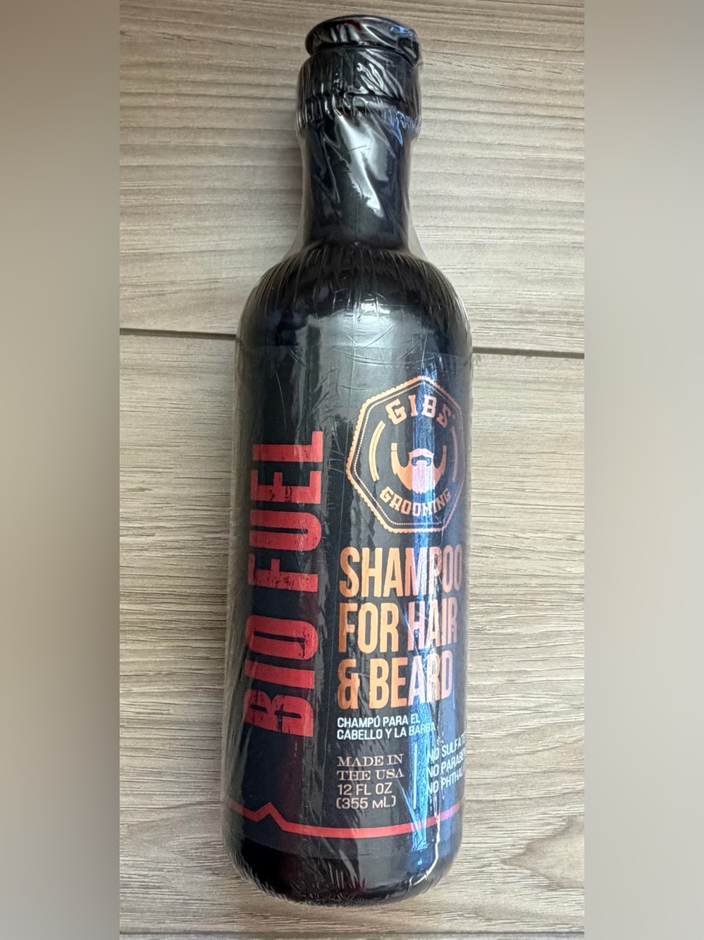 NEW Gibs Grooming Bio Fuel Hair and Beard Shampoo 12oz